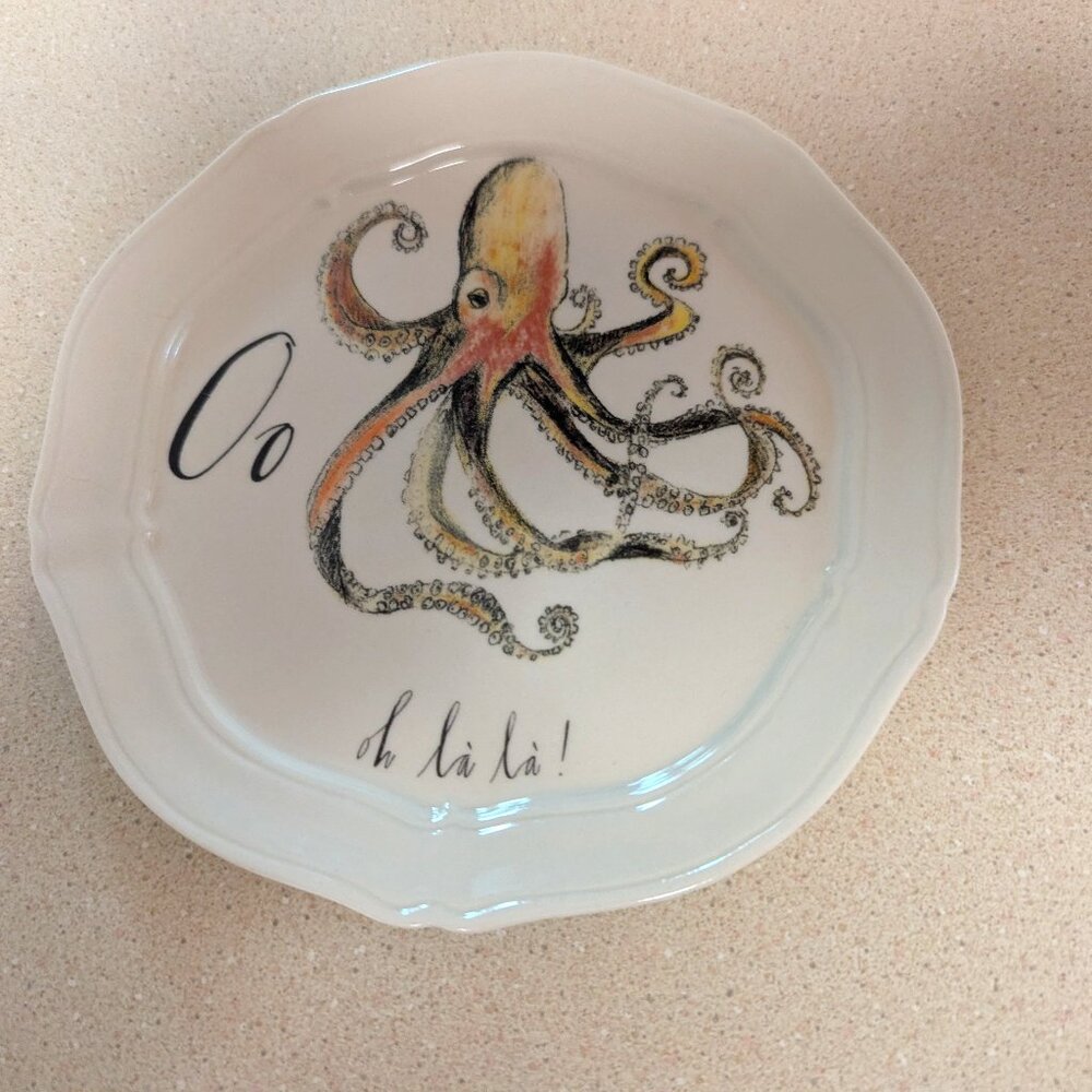 Anthropologie "O" Dessert Plate